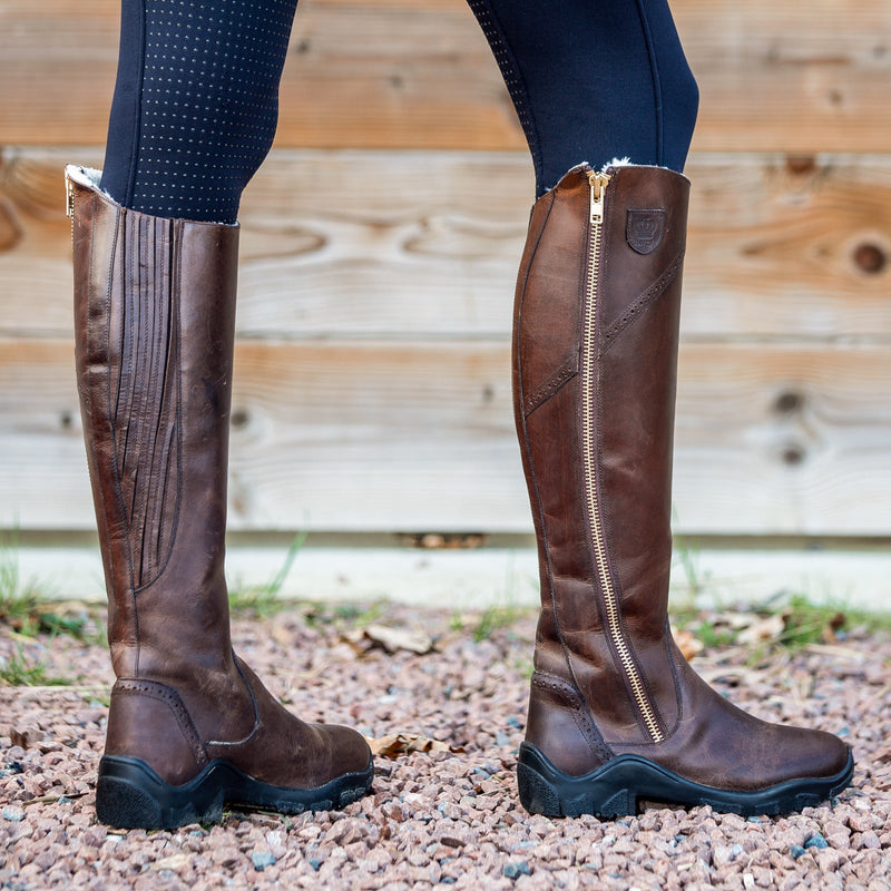 Brown Horze Aspen Women's Winter Tall Boots Lifestyle