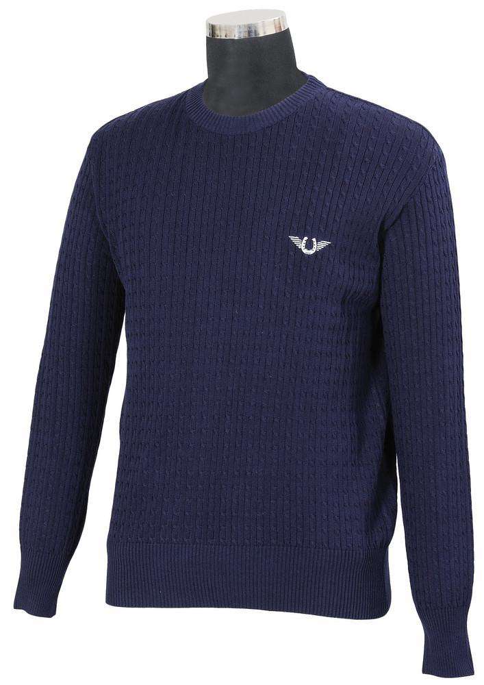 TuffRider Men's Classic Cable Knit Sweater Sweaters TuffRider S Navy 