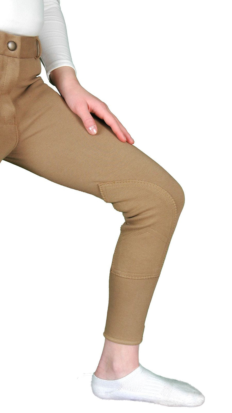 BasEQ Laynie Children's Pull-On Breech with Sock Bottom Knee Patch Breeches One Stop Equine Shop 