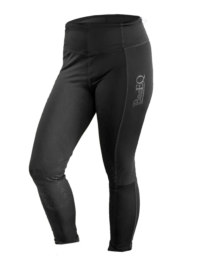 Black BasEQ Dylan Women’s Knee Patch Tights One Stop Equine Shop