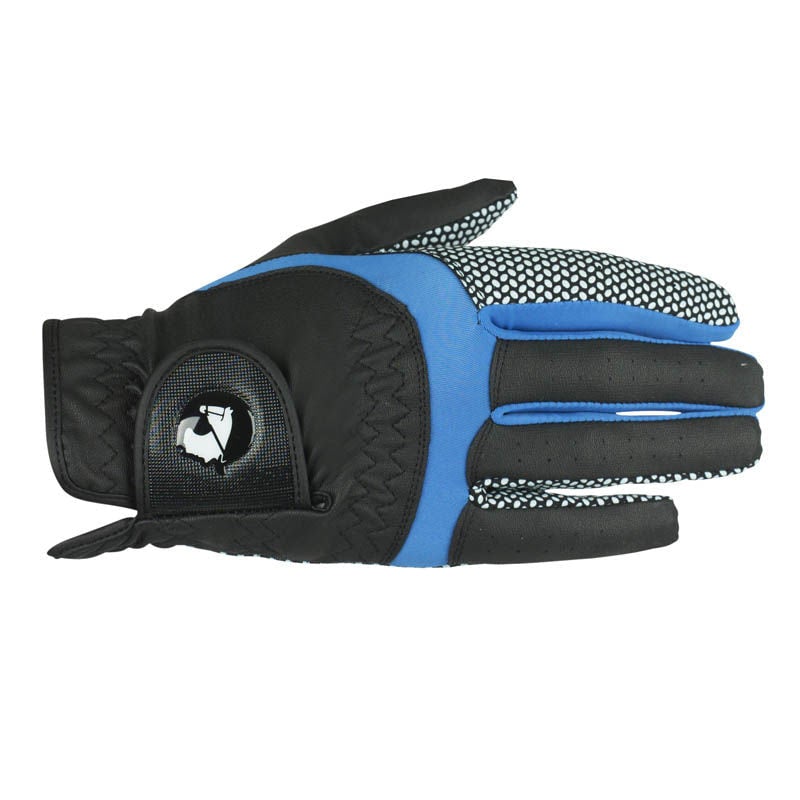 Finntack Norte Gloves - Synthetic Leather Gloves Black/Blue 7.5''