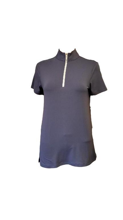 Hyacinth/Silver Tailored Sportsman Icefil Zip Top Short Sleeve Shirt Womens Shirt