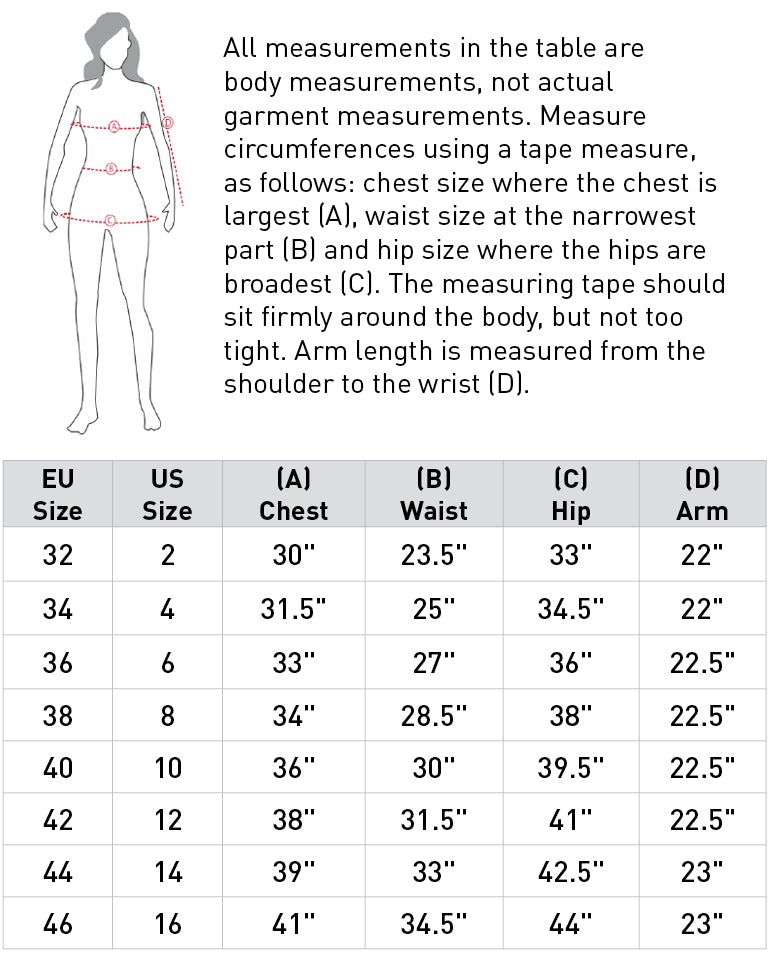 Size Chart Horze Womens Laurel Lightweight Down Vest Vests